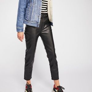 Free People Belted Vegan Skinny Pants